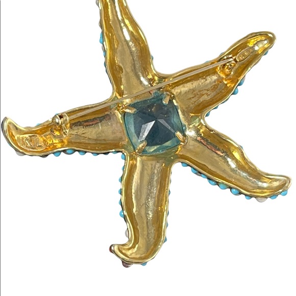 Vintage KJL Kenneth Jay Lane Starfish brooch signed RARE - Picture 4 of 8